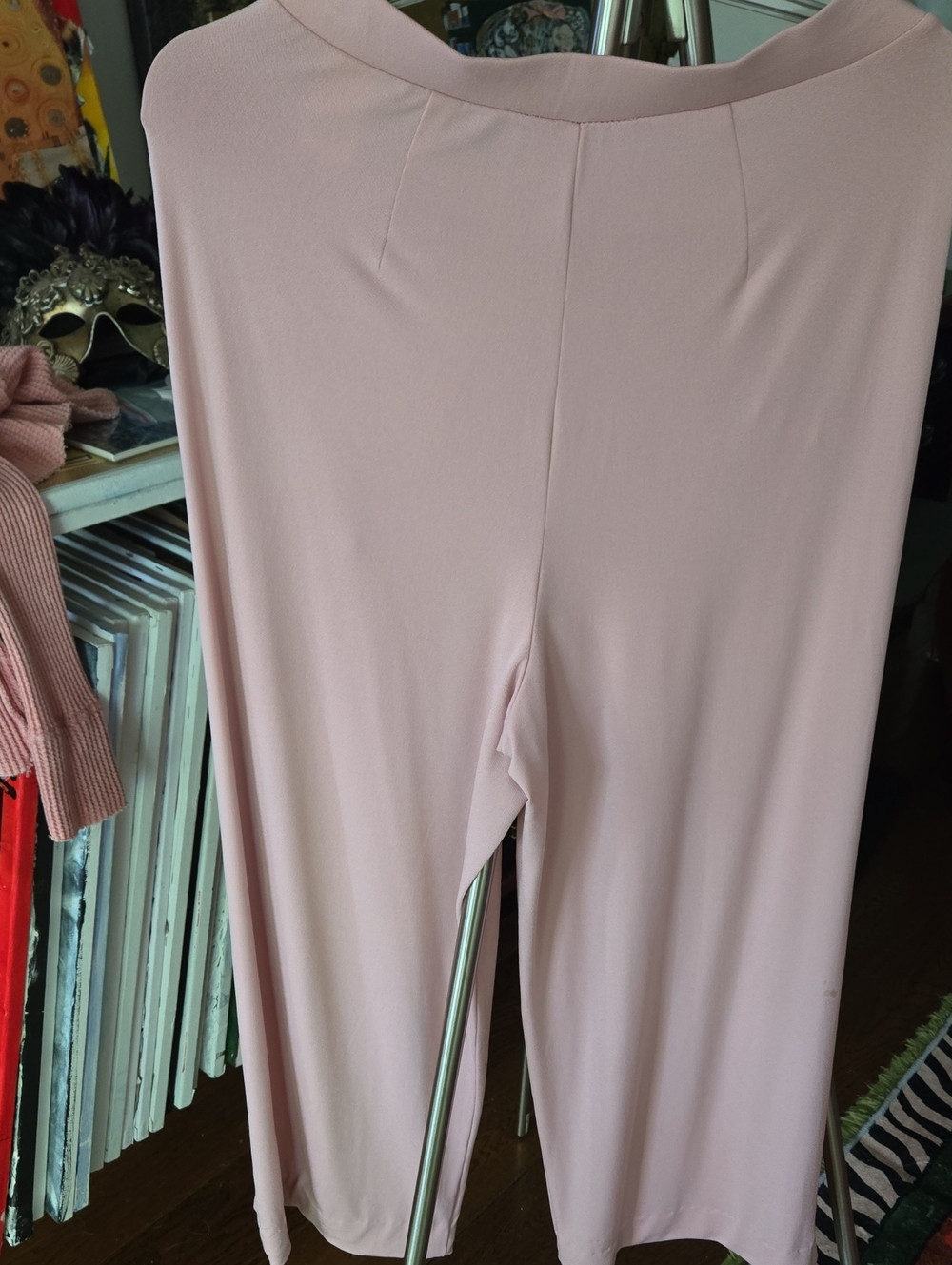 Women’s Wide-Leg Pale Pink Ponte Pants